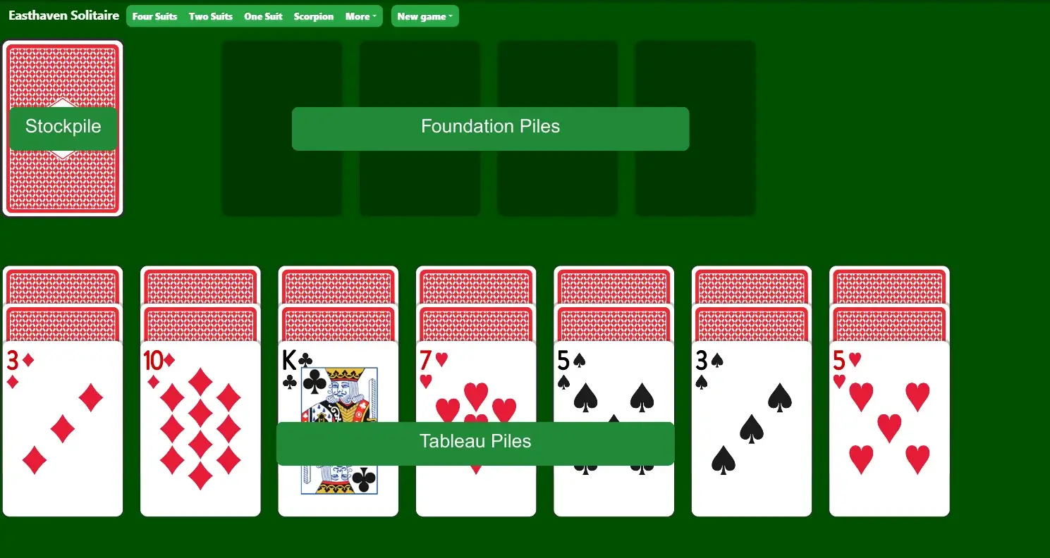 Easthaven Solitaire setup